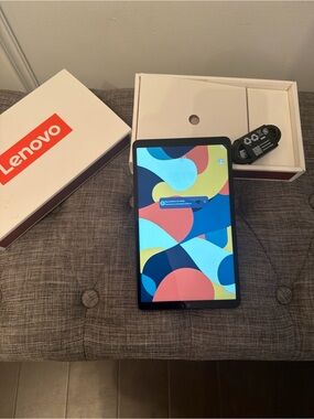 Lenovo Tablet in Black with Vibrant Multi-Color Display
